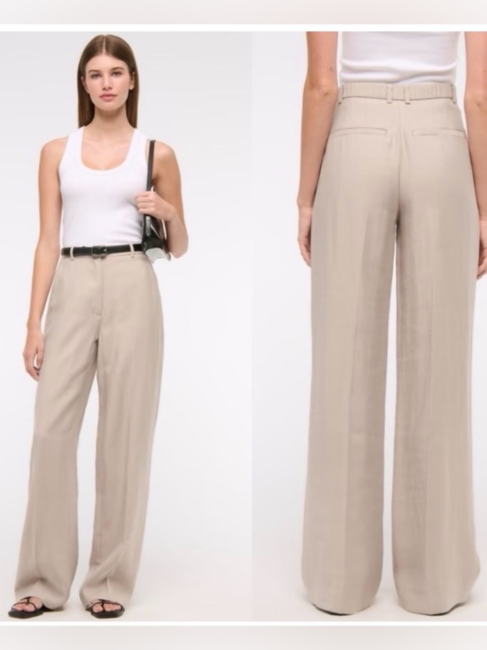 Abercrombie & Fitch Neutral Wide-Leg Trousers